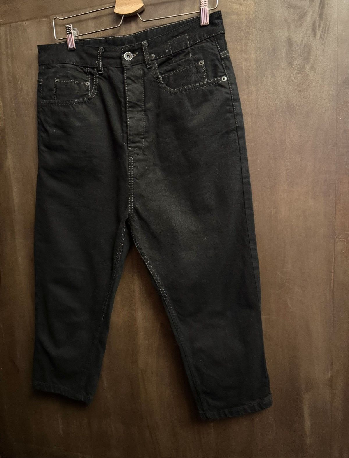 Rick Owens rick owens astair cropped jeans black mat denim 27 Size US 27 - 8 Thumbnail