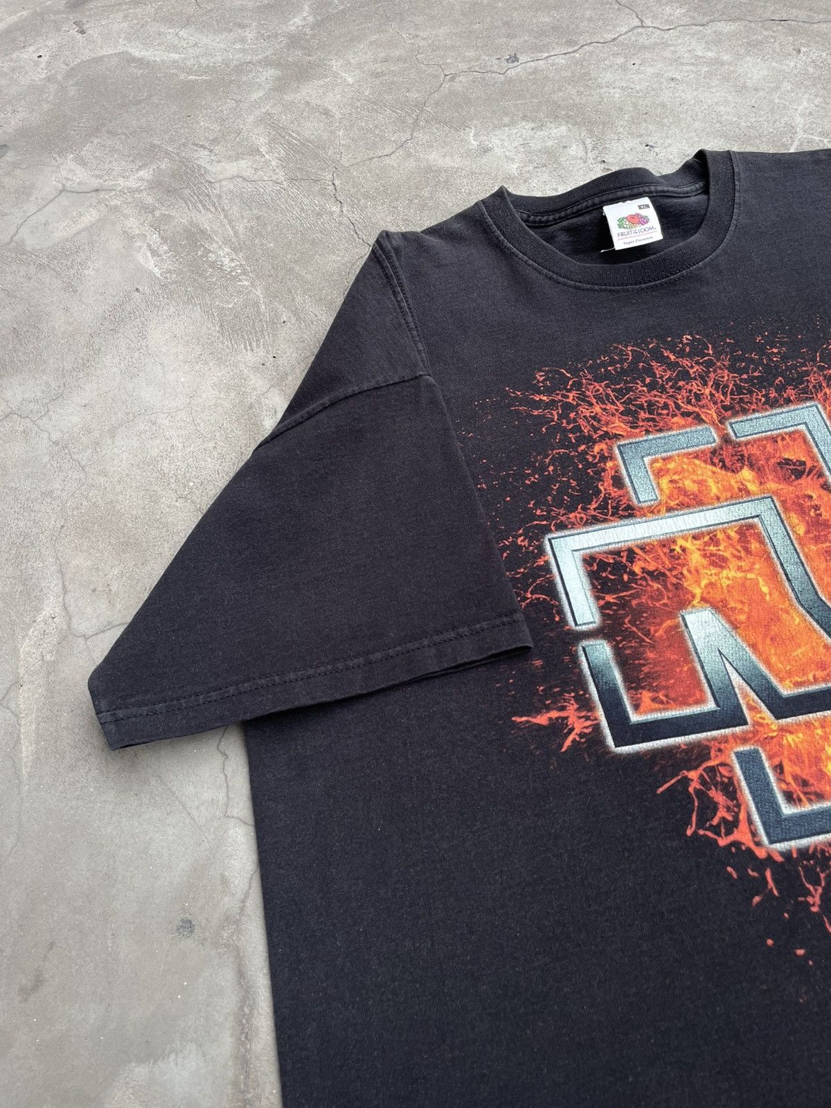 Band Tees 00s Rammstein, Sunfaded T-Shirt; Back: A Line from «Sonne» Size US XL / EU 56 / 4 - 9 Thumbnail