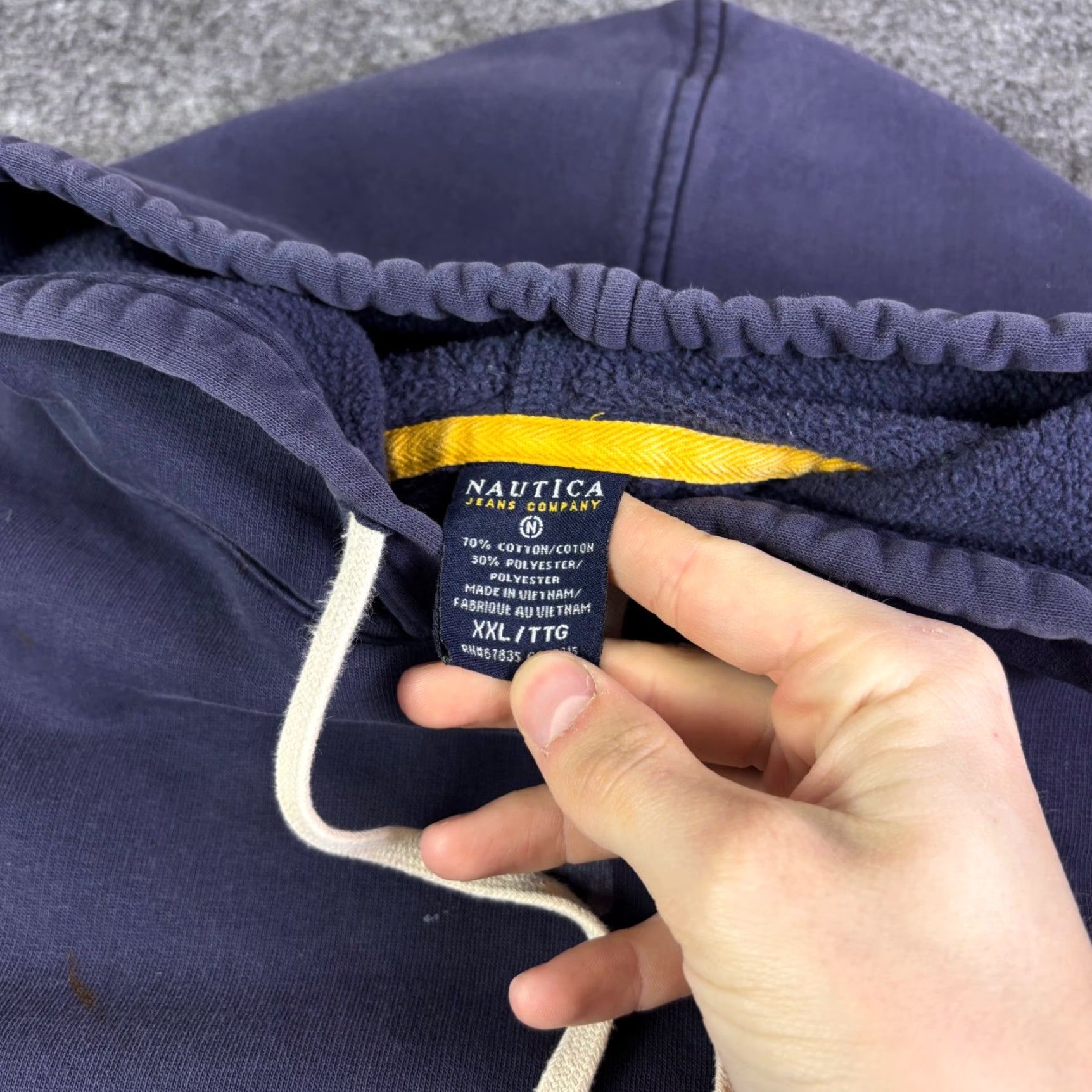 Nautica VINTAGE Nautica Hoodie Men 2XL Blue Distressed Graphic Logo Embroidered Pullover Knitted Fleece Sweatshirt Streetwear 90s Y2K Size US L / EU 52-54 / 3 - 6 Thumbnail