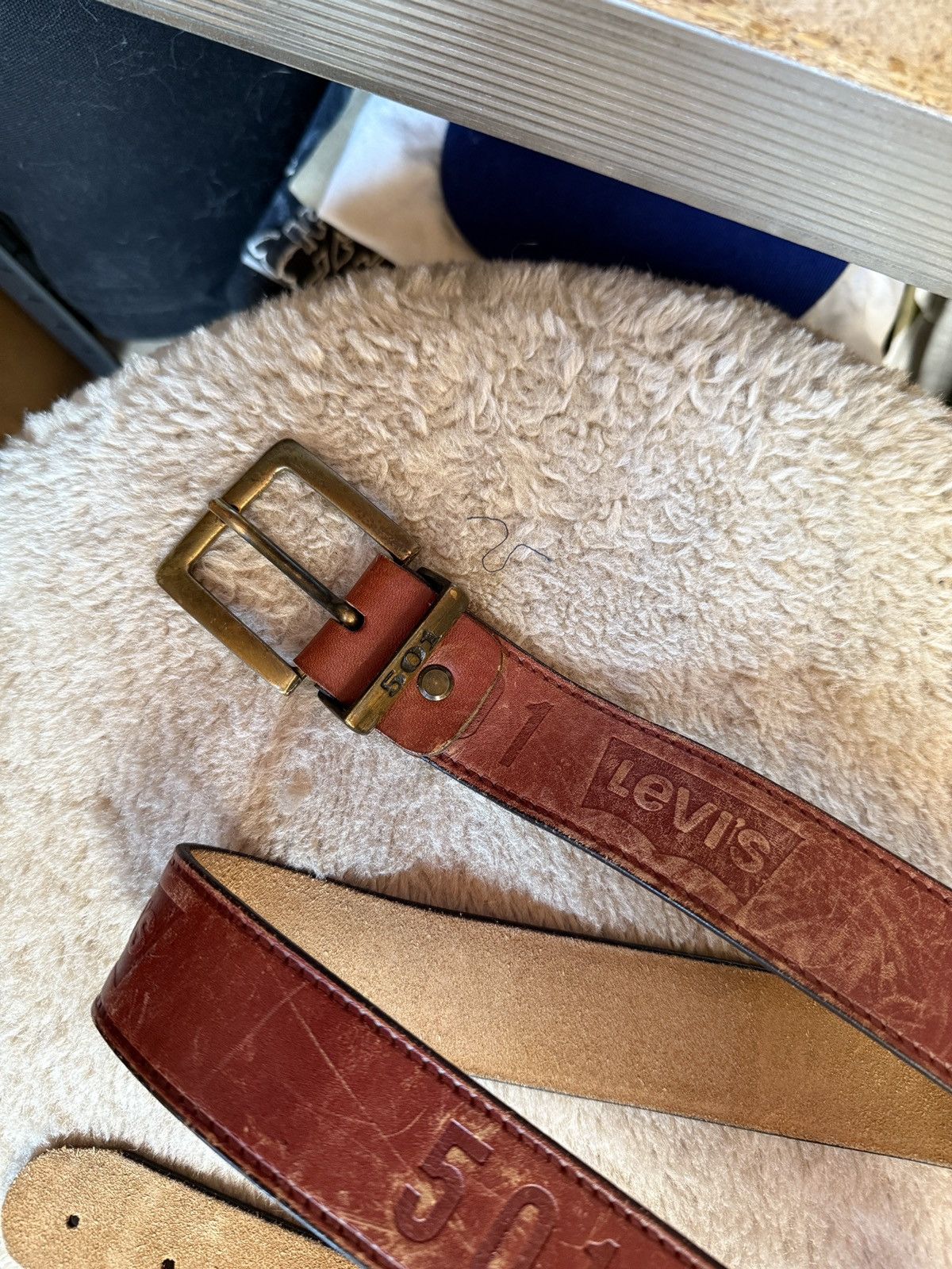 Levi's Vintage Levis 501 leather belt Size ONE SIZE - 3 Thumbnail