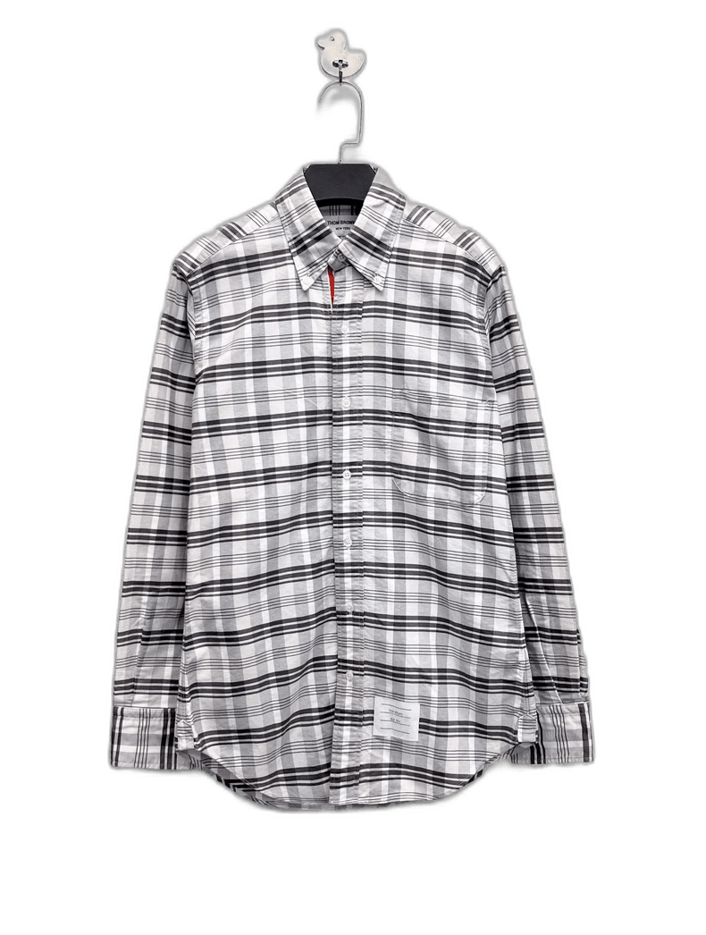 Thom Browne Thom Browne Gray White Plaid Shirt Jacket-yf Size US S / EU 44-46 / 1 - 1 Thumbnail