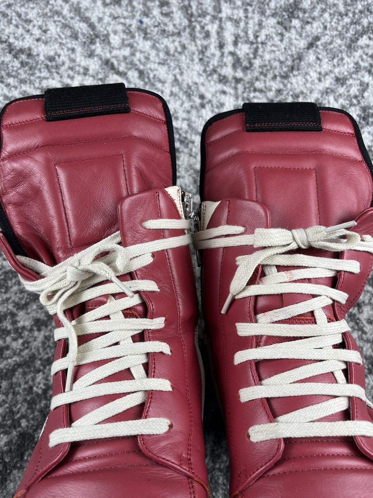 Rick Owens SS22 Rick Owens Fogachine Carnelian Red Leather Geobaskets Size US 9 / EU 42 - 7 Thumbnail