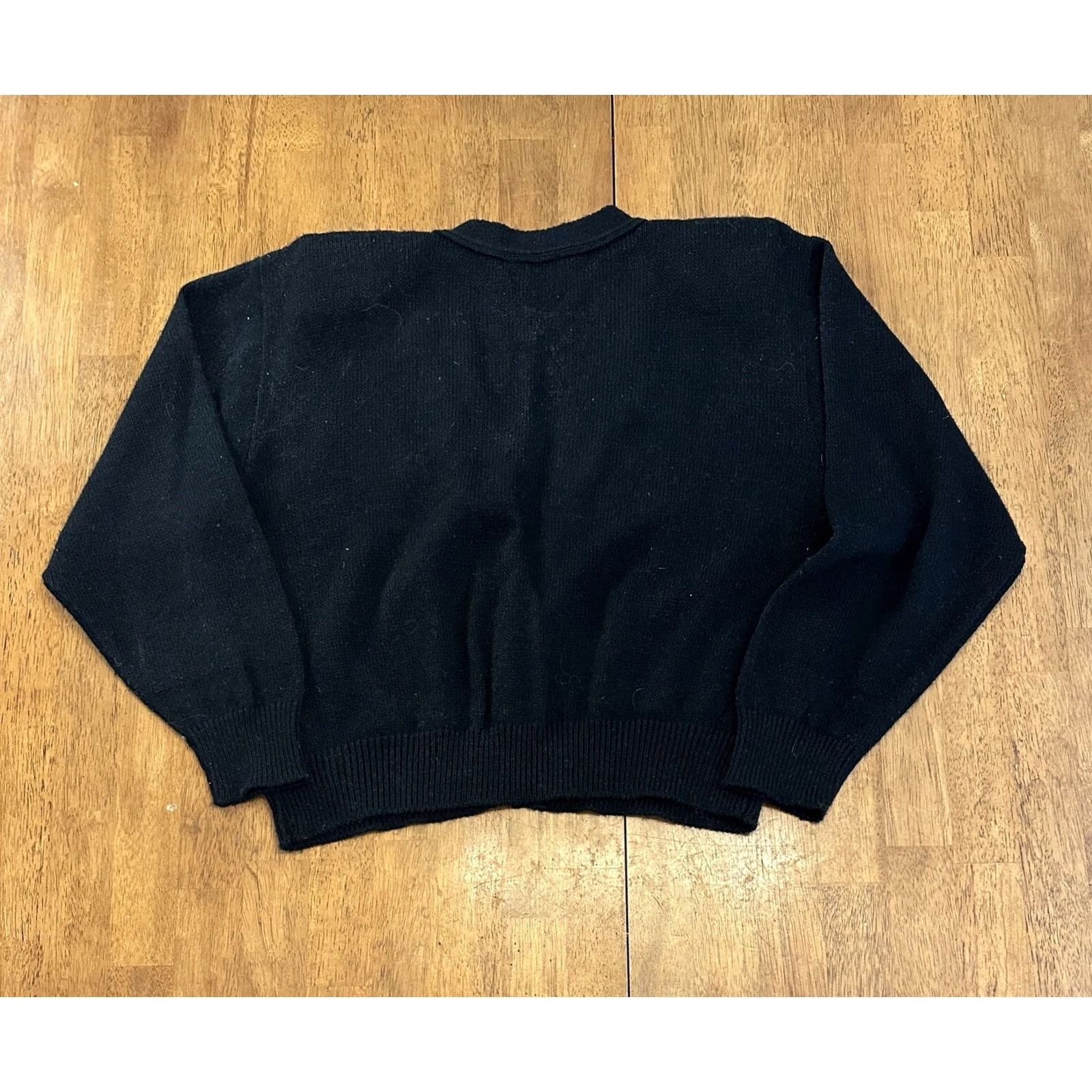 Vintage VINTAGE Womens XL Black Acrylic Cardigan Sweater Teacher 80s Size XL / US 12-14 / IT 48-50 - 4 Thumbnail