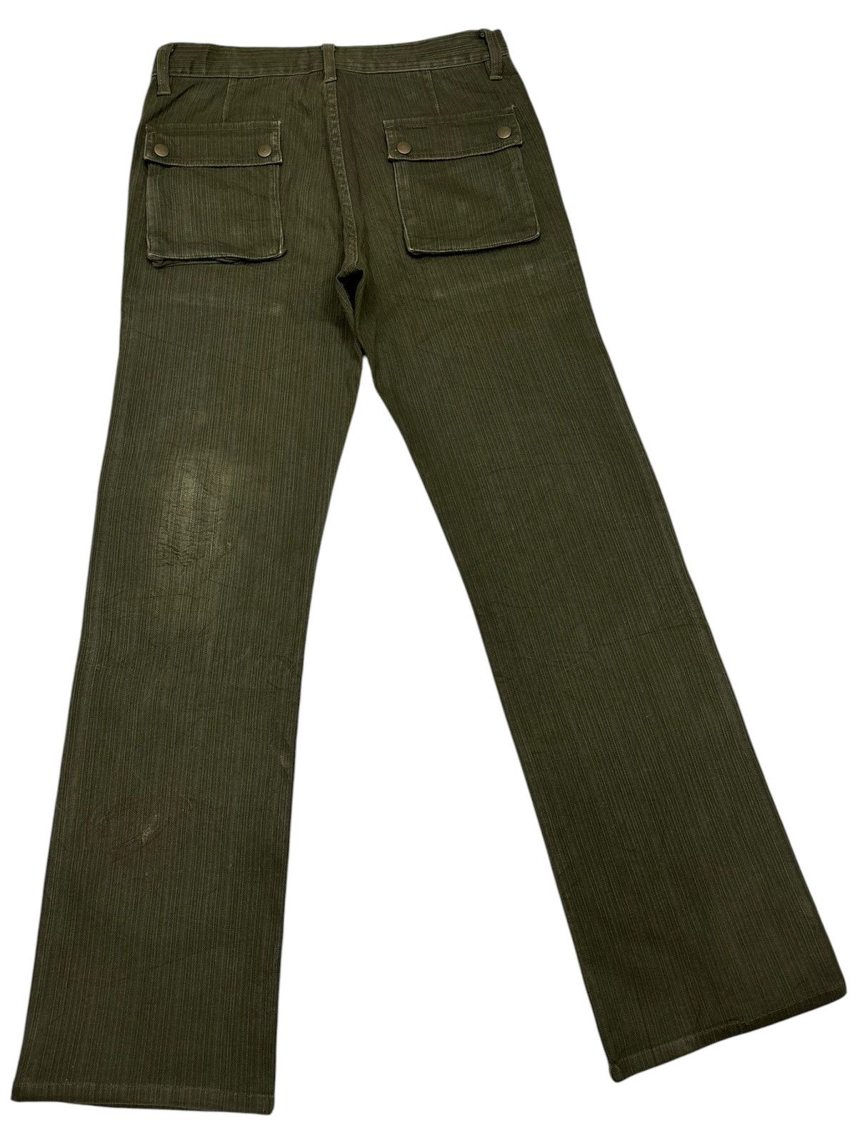 Kapital Vintage Olive Corduroy Utility Flare Pants Workwear Trousers Size US 30 / EU 46 - 4 Thumbnail
