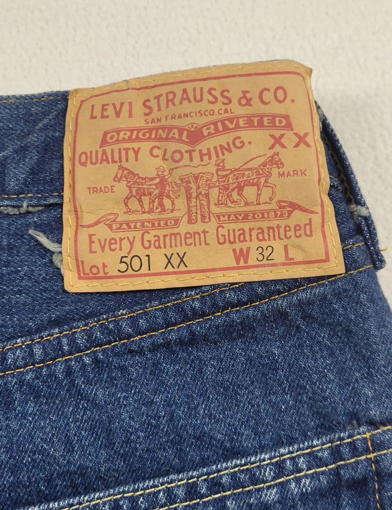 Levi's Vintage Clothing Rare Levis 501xx 1955 Selvedge 32x32 LVC Vintage Big E Size US 32 / EU 48 - 3 Thumbnail