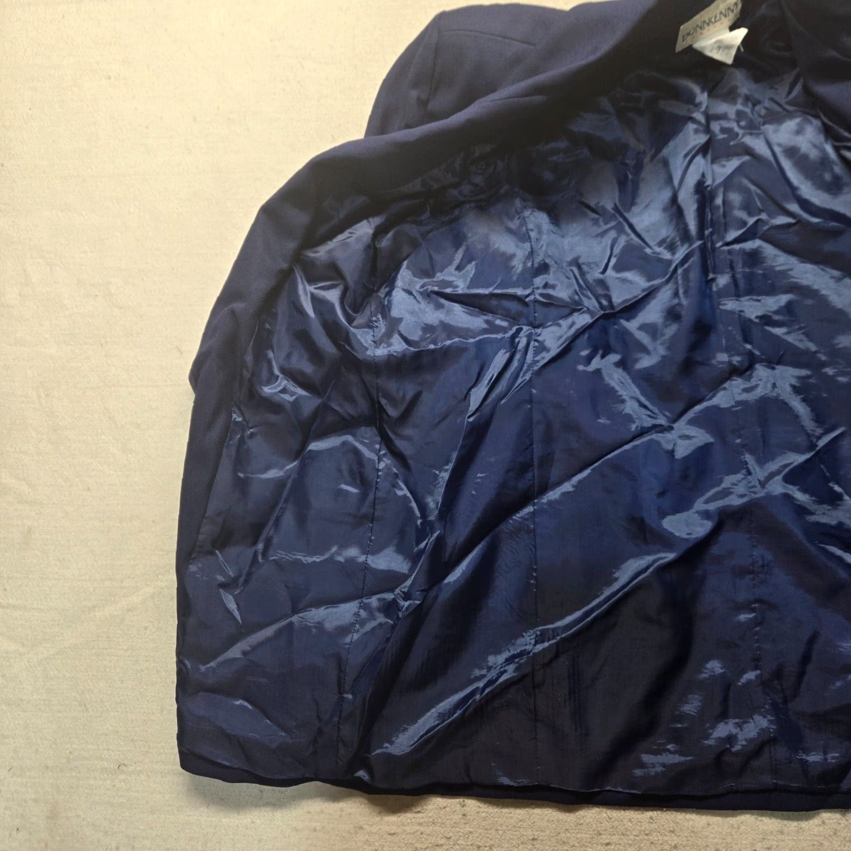 Vintage Donnkenny Classics Jacket Blazer Navy Blue Adult Women's Size 14 Size XL / US 12-14 / IT 48-50 - 3 Thumbnail