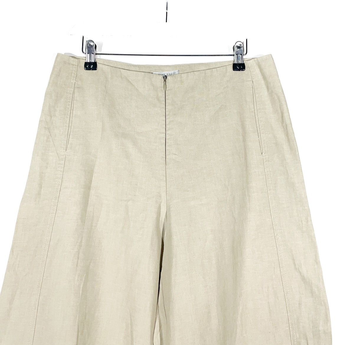Sarah Pacini × Vintage Sarah Pacini Linen Baggy Beige Pants Size 2/M Made In Italy Size 26" / US 2 / IT 38 - 3 Thumbnail