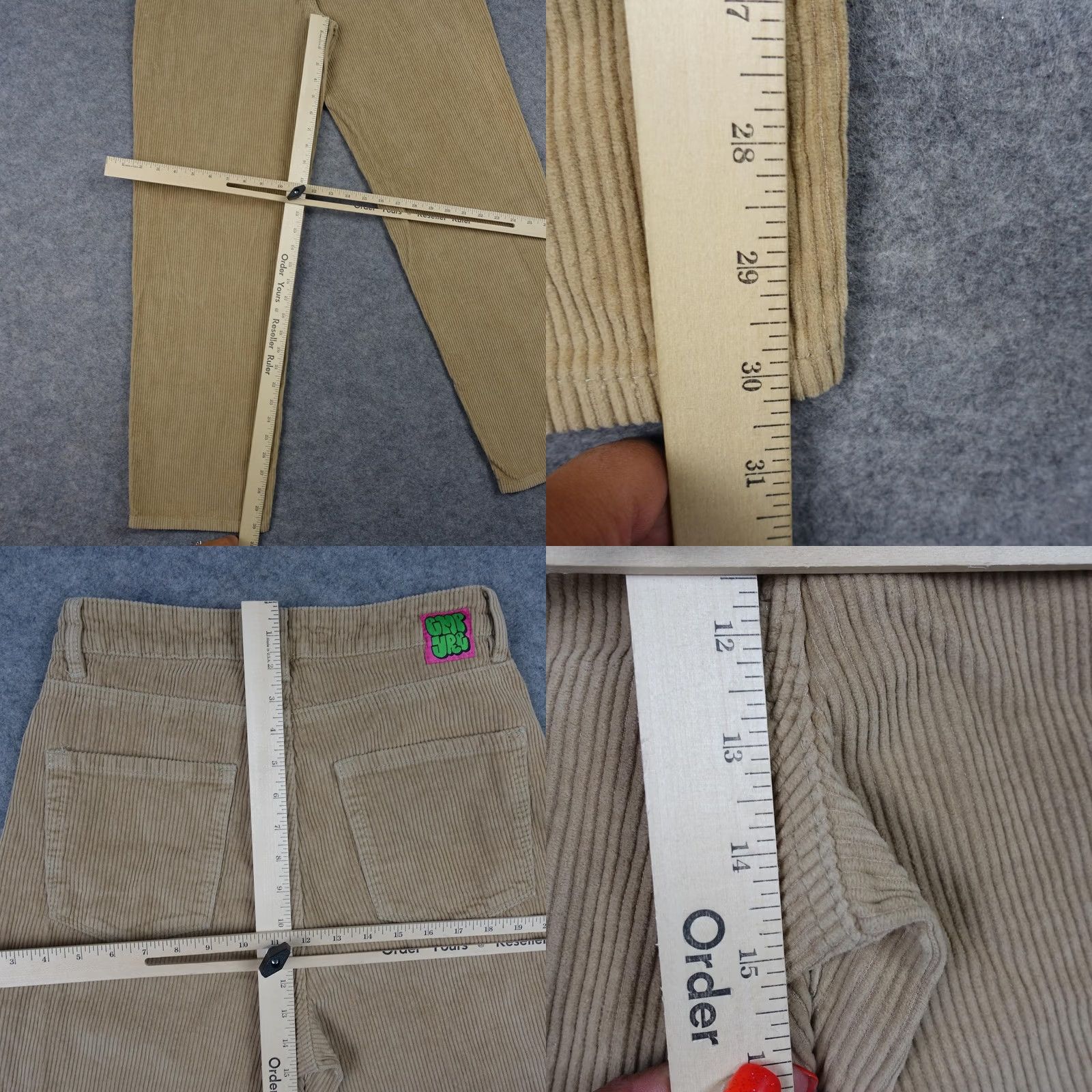 Empyre Empyre Tori Pants Womens 6 Beige High Rise Corduroy Straight Leg Casual Skater Brown Cotton 30 in Inseam Women Regular Pants Mens? Size 28" / US 6 / IT 42 - 9 Thumbnail