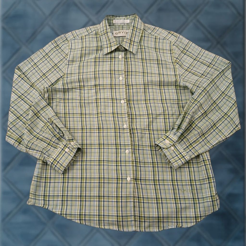 Orvis Orvis Shirt Womens 14 Green Plaid Long Sleeve Button-Up Cotton Blend Regular, Womens, Button-Up, 14, Green, Plaid, Long Sleeve Size XL / US 12-14 / IT 48-50 - 1 Thumbnail