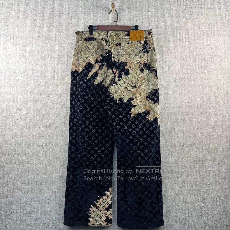 Louis Vuitton Louis Vuitton SS24 Faded Fire Cloud Pattern Loose Jeans Size US 36 / EU 52 - 3 Thumbnail