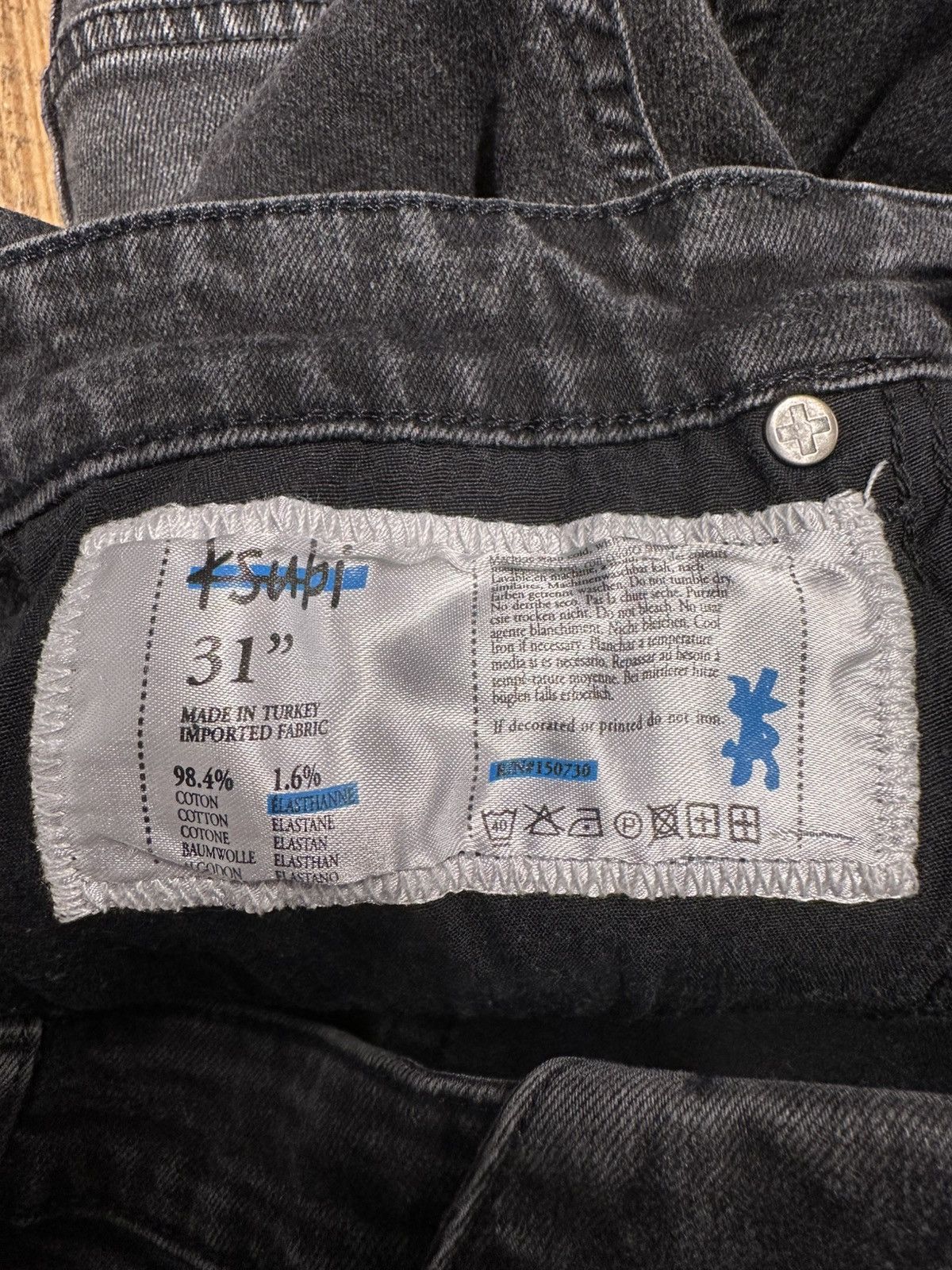Ksubi Ksubi Red Spell Flame Logo Faded Black Denim Jeans Size 31 Size US 31 - 5 Thumbnail