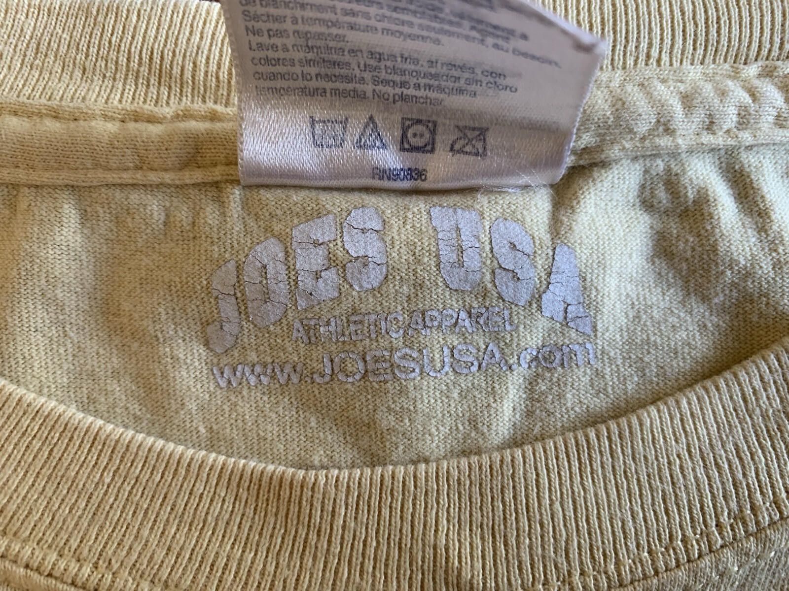 Unknown London Men’s Joes USA Athletic 3XLT Yellow Cotton T-Shirt Size US XXL / EU 58 / 5 - 3 Thumbnail