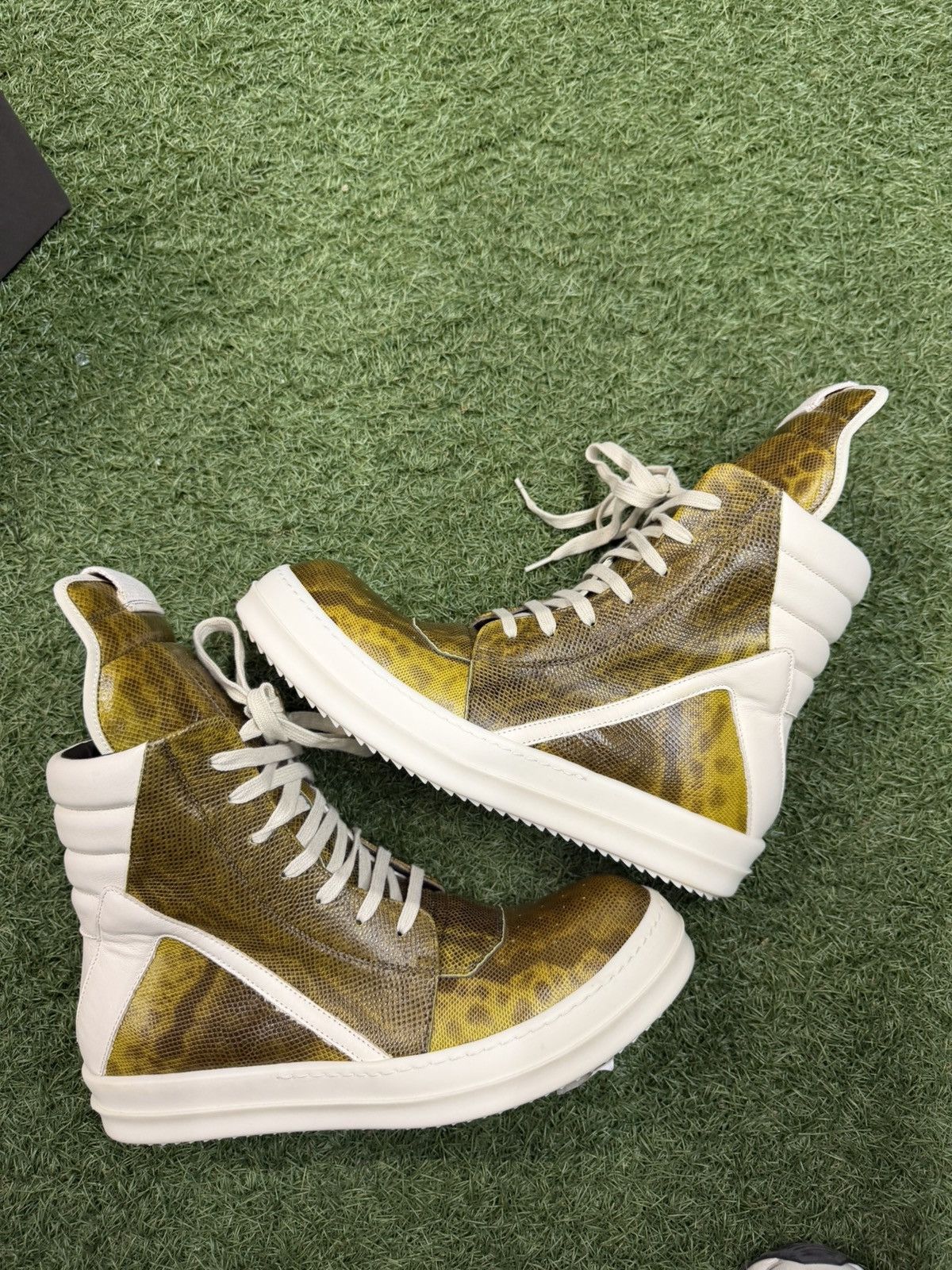 Rick Owens Rick Owens Snakeskin Geobasket Sneakers Size US 8 / EU 41 - 1 Thumbnail