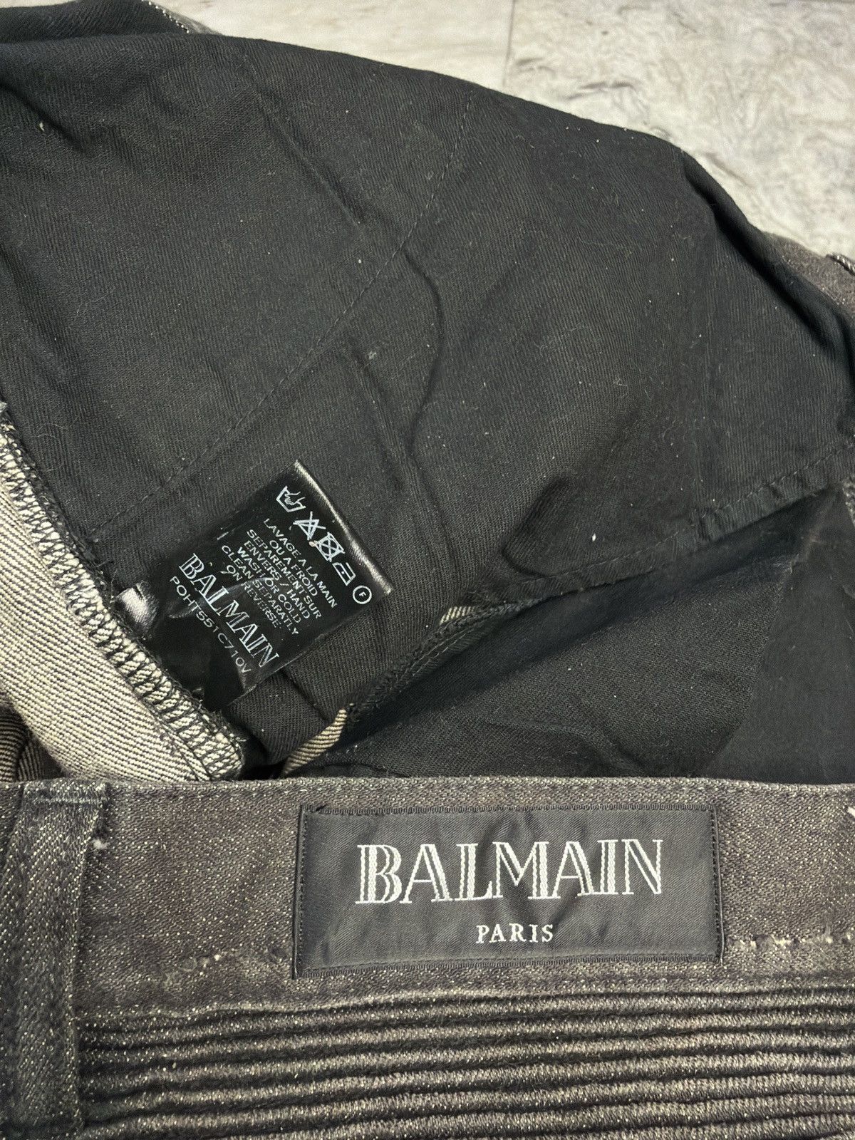 Balmain Balmain paris black Biker jeans Size US 33 - 23 Thumbnail