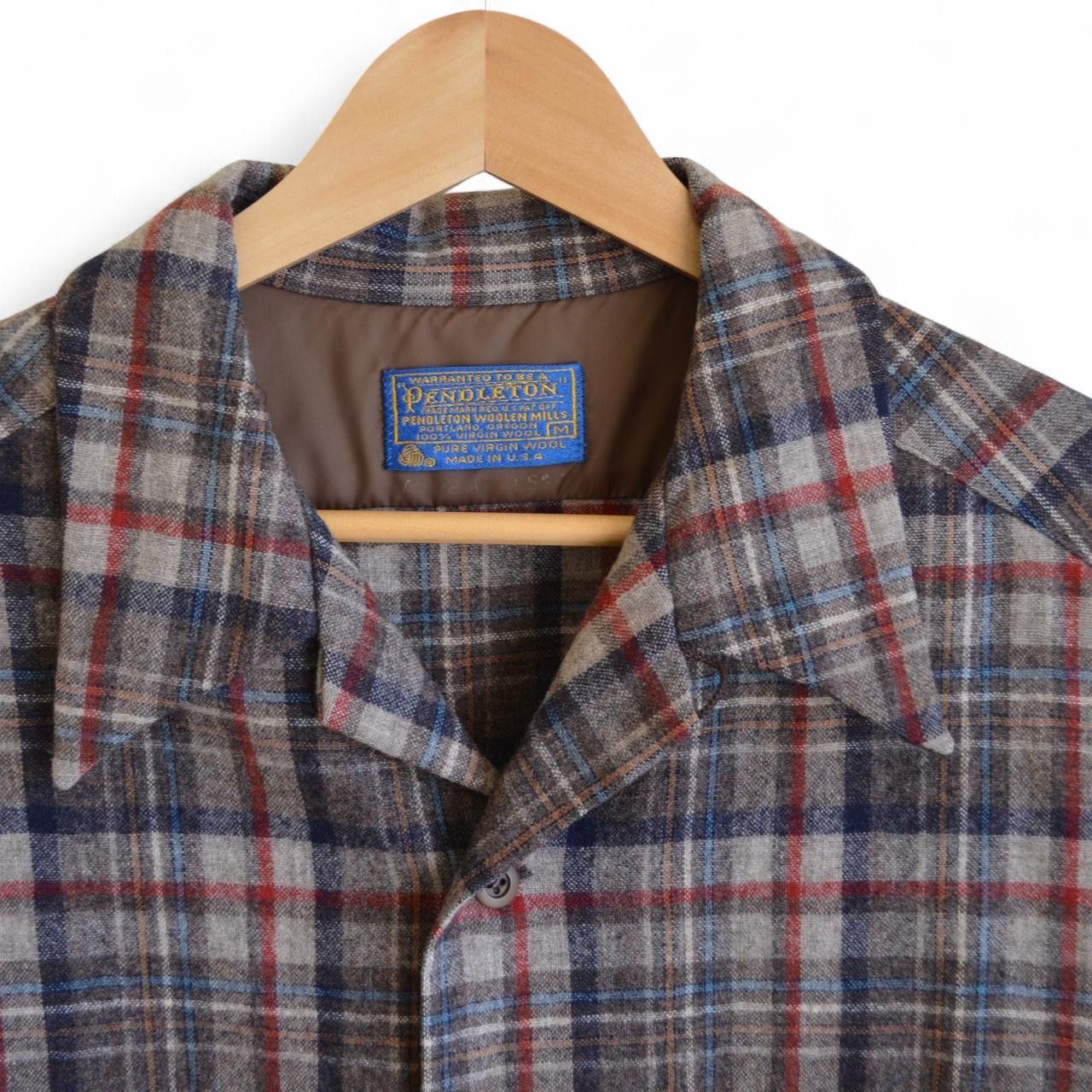 Pendleton VTG 1970s Pendleton board shirt M in brown plaid wool Size US M / EU 48-50 / 2 - 2 Thumbnail