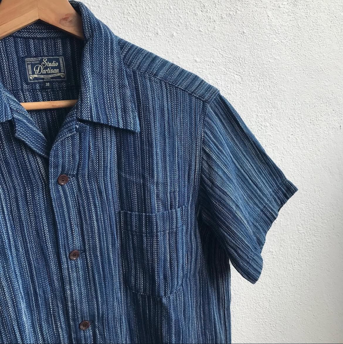 Studio D'Artisan Indigo Shijira Kasuri Shirt Size US M / EU 48-50 / 2 - 5 Thumbnail