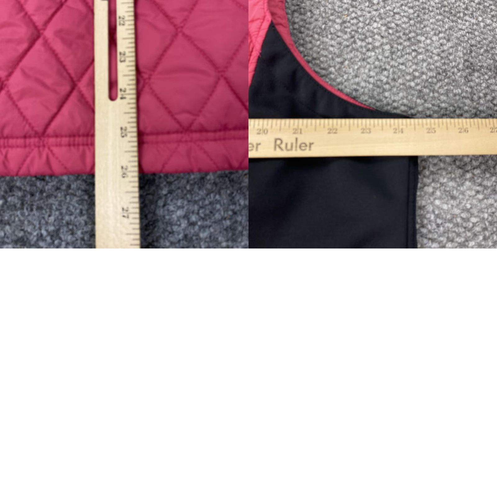 Vintage Style & Co Vest Womens 20W Pink Black Quilted Full Zip Pockets Plus Size Size 3XL / US 20-22 - 8 Thumbnail