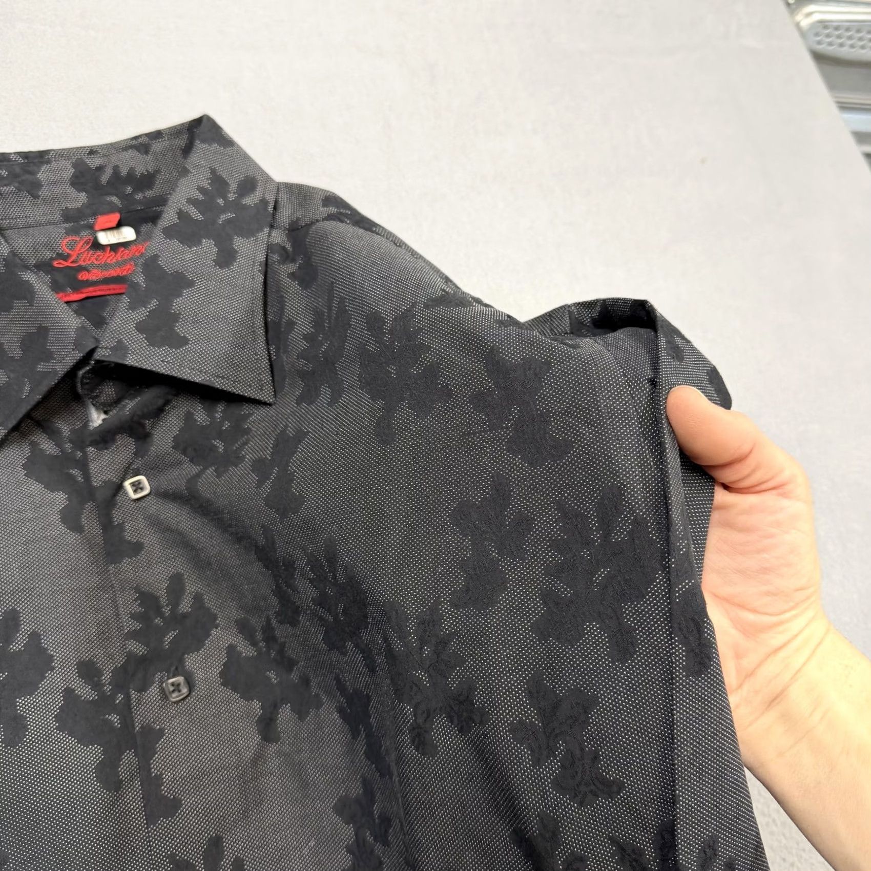 Luchiano Visconti Luchiano Visconti Shirt Mens XL Gray Floral Mercerized Cotton Button Long Sleeve Size US XL / EU 56 / 4 - 2 Thumbnail