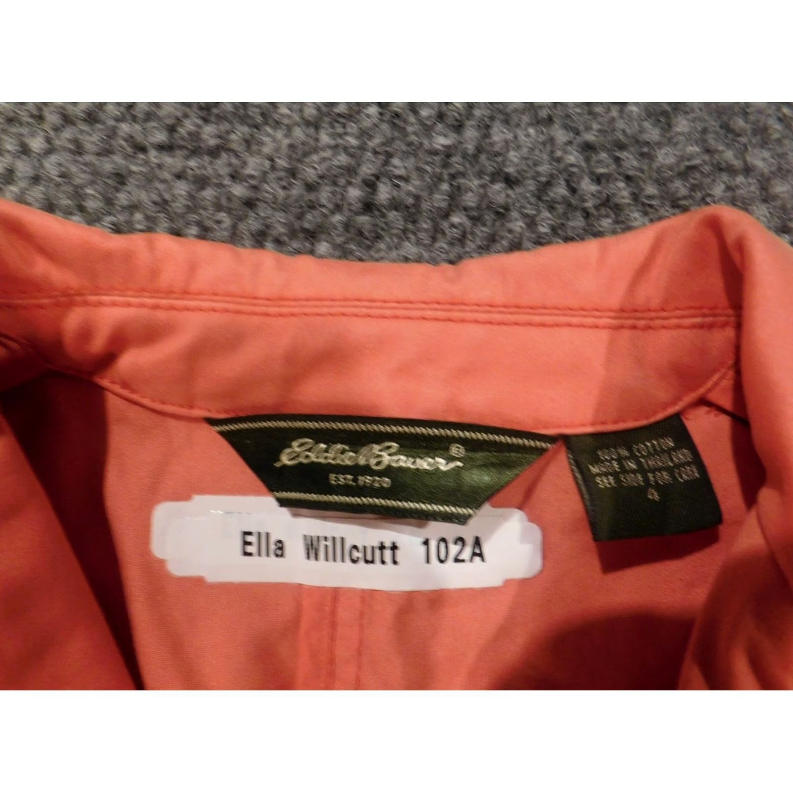 Eddie Bauer Eddie Bauer Womens Jacket Orange 4 Button Cotton Embroidered Peanuts Collar Mid-Length Casual Fall Spring Women Low Pockets Size S / US 4 / IT 40 - 4 Thumbnail