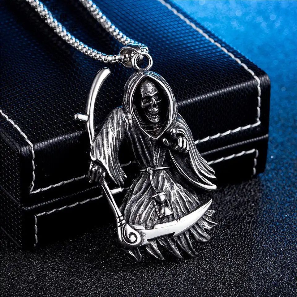 Handmade × Jewelry Reaper Ghost Chain Demon Bones Goth Rock Jewelry Chrome Size ONE SIZE - 1 Thumbnail