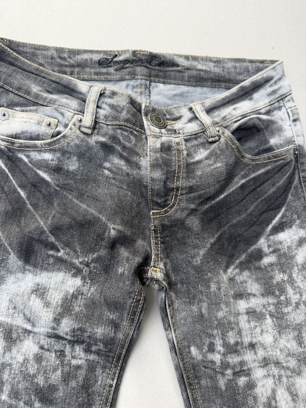 Japanese Brand lace up flare jeans Size US 27 - 3 Thumbnail
