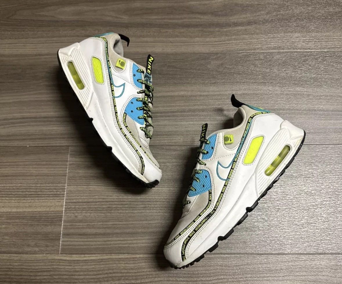 Nike Nike Air Max 90 SE Worldwide Pack - Blue Fury Volt Size US 10 / EU 43 - 1 Thumbnail