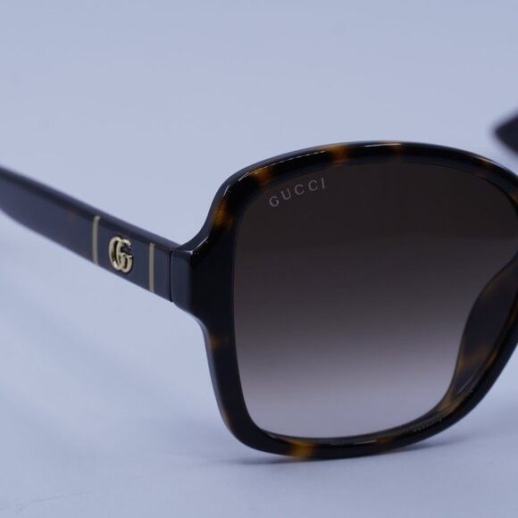 Gucci Gucci GG0765SA 003 Sunglasses Havana Butterfly Frame Size ONE SIZE - 2 Thumbnail