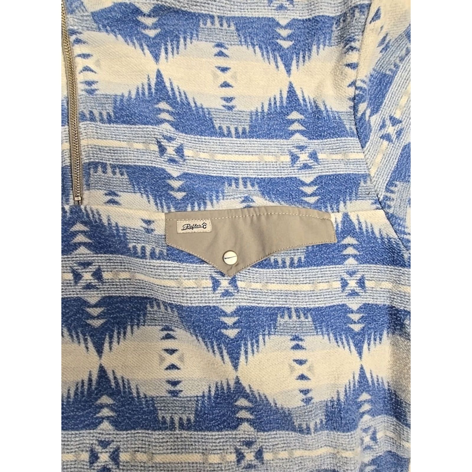 Vintage VINTAGE Rafter C Aztec Sweatshirt Mens Medium Blue Dirt Pullover 1/4 Zip Western Fleece Size US M / EU 48-50 / 2 - 3 Thumbnail