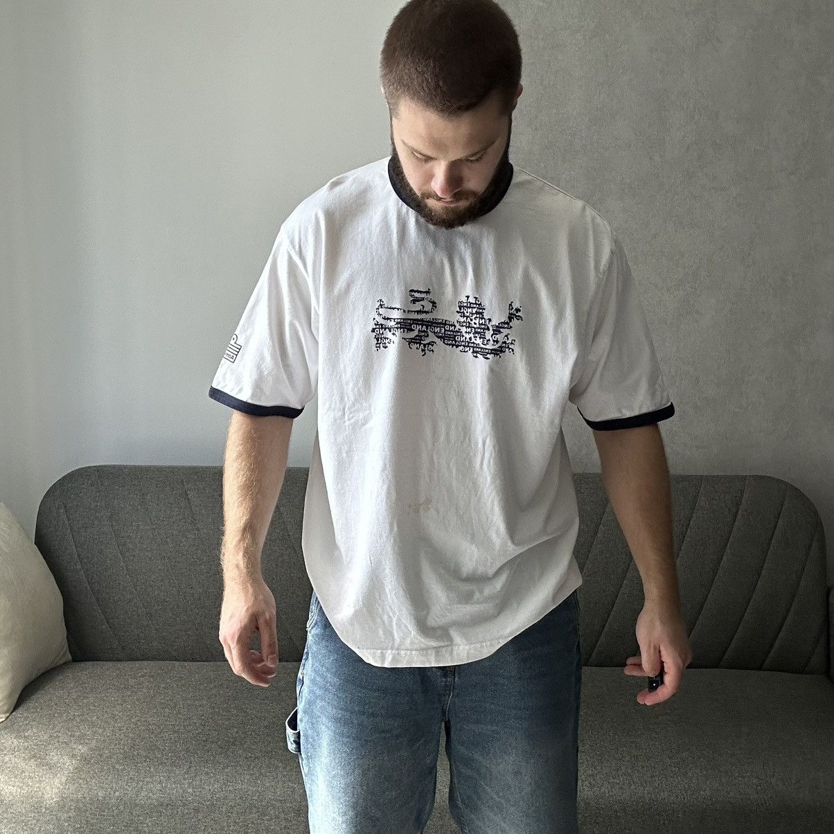 New England Outerwear × Vintage Vintage England T-shirts Big Logo Y2K Style USA 00s Size US XL / EU 56 / 4 - 3 Thumbnail