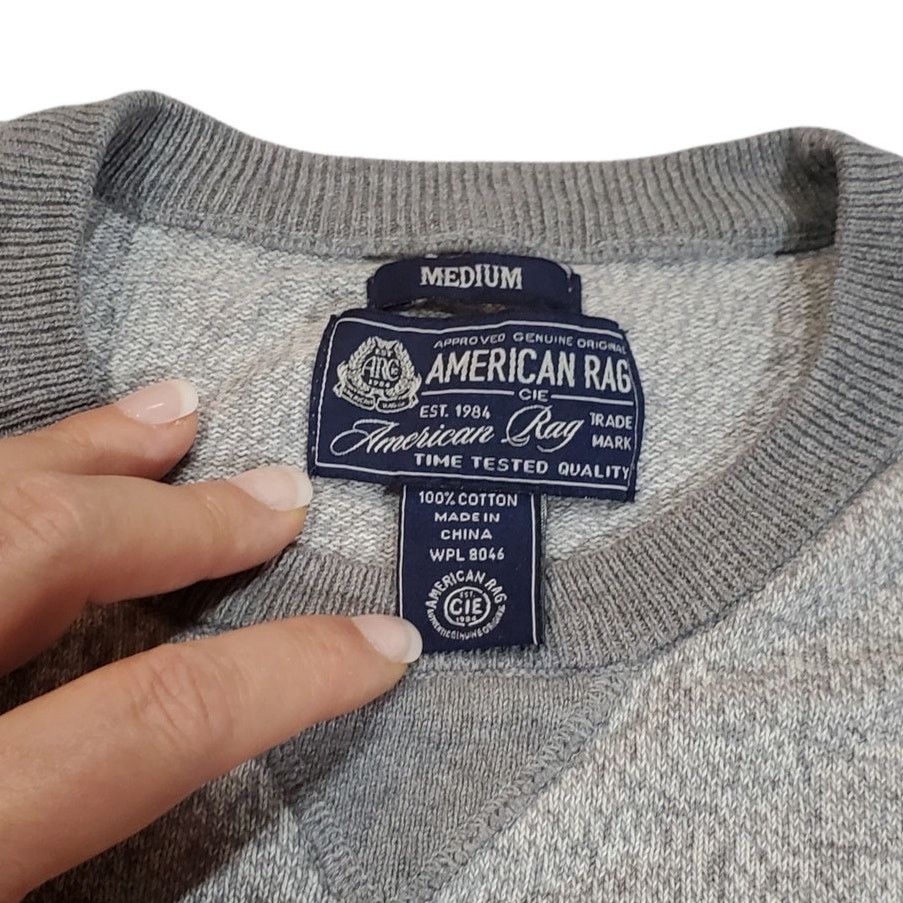 American Rag American Rag | Grey Heathered Long Sleeve Knit Shirt |Size M Size US M / EU 48-50 / 2 - 2 Thumbnail