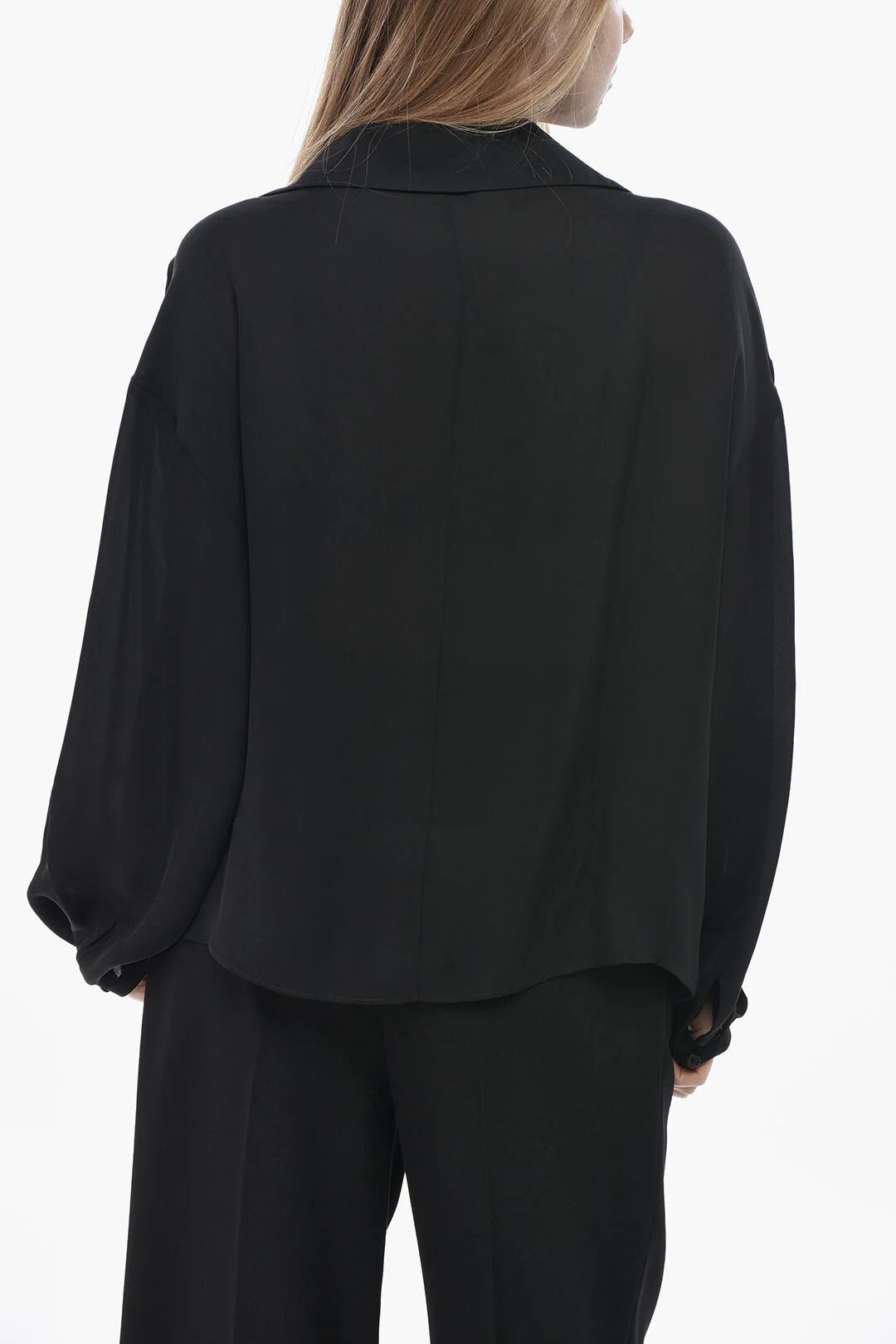 KHAITE og1mm0426 Silk Blouse in Black Size S / US 4 / IT 40 - 2 Thumbnail