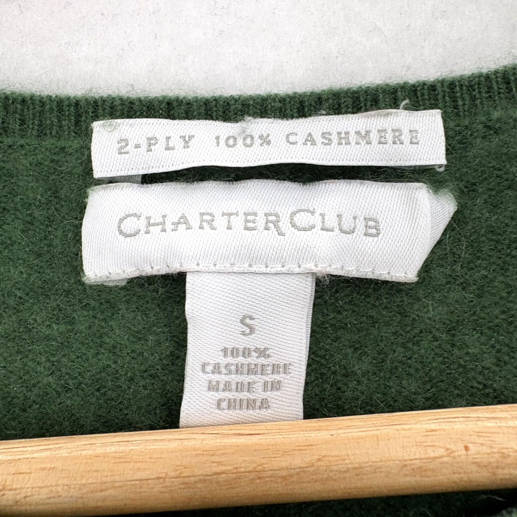 Charter Club Charter Club Sweater Womens Small Green Cashmere Crew Neck Knit Pullover Size S / US 4 / IT 40 - 4 Thumbnail