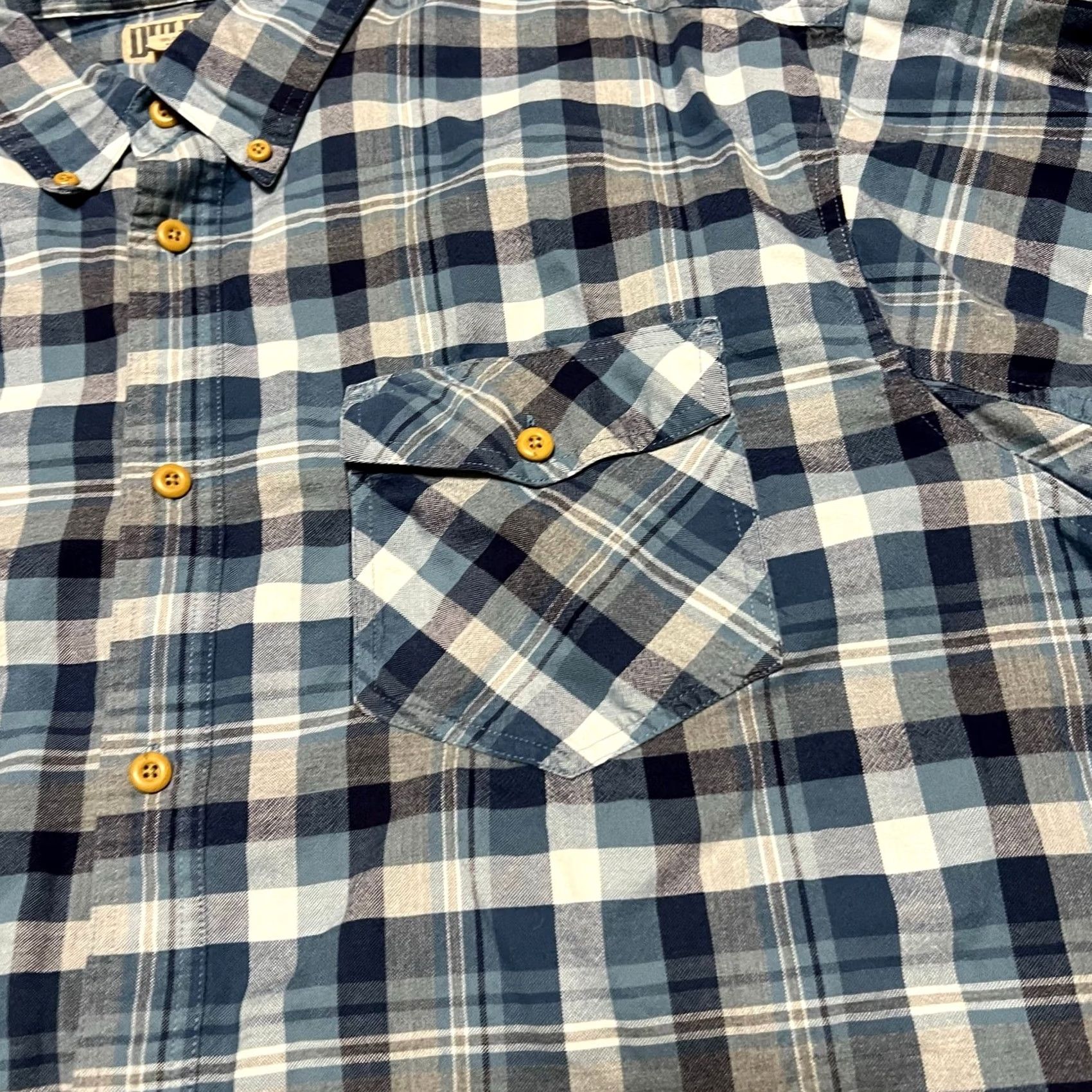 Duluth Trading Company Duluth Trading Iron Mountain Oxford Relaxed Shirt 3XL Blue Plaid Mens 74250 Size US XXL / EU 58 / 5 - 2 Thumbnail