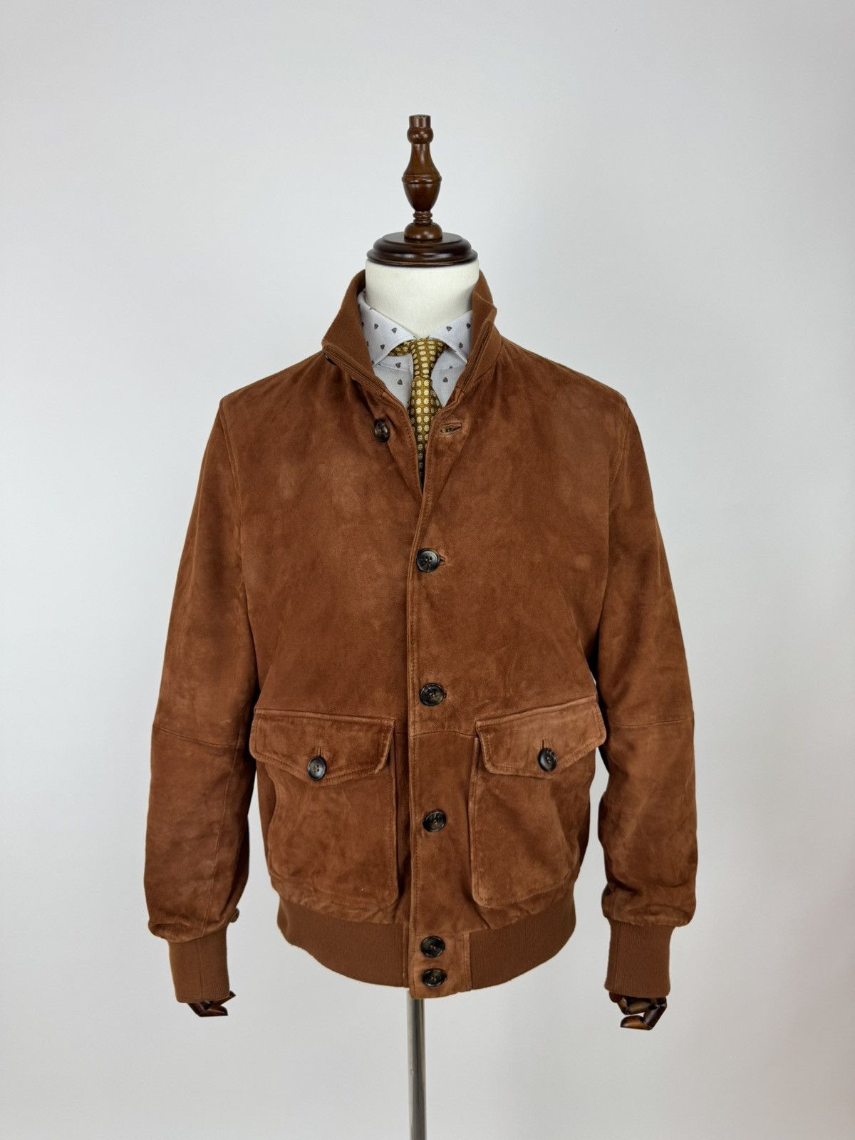 Designer × McGregor DISTINCTION MCGREGOR Suede Sports Bomber Leather Jacket Size US L / EU 52-54 / 3 - 1 Thumbnail