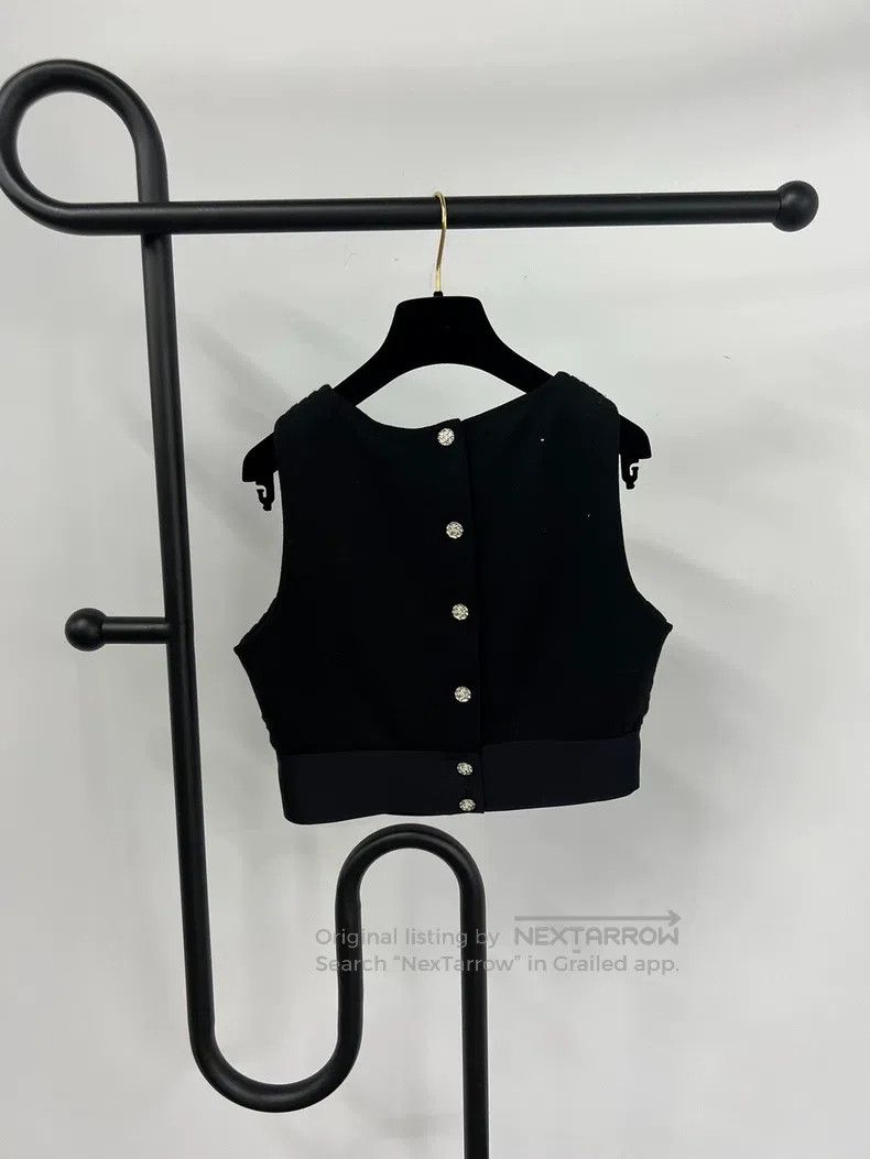 Chanel Chanel Black pearl rhinestone large double C large logo ve Size XS / US 0-2 / IT 36-38 - 3 Thumbnail