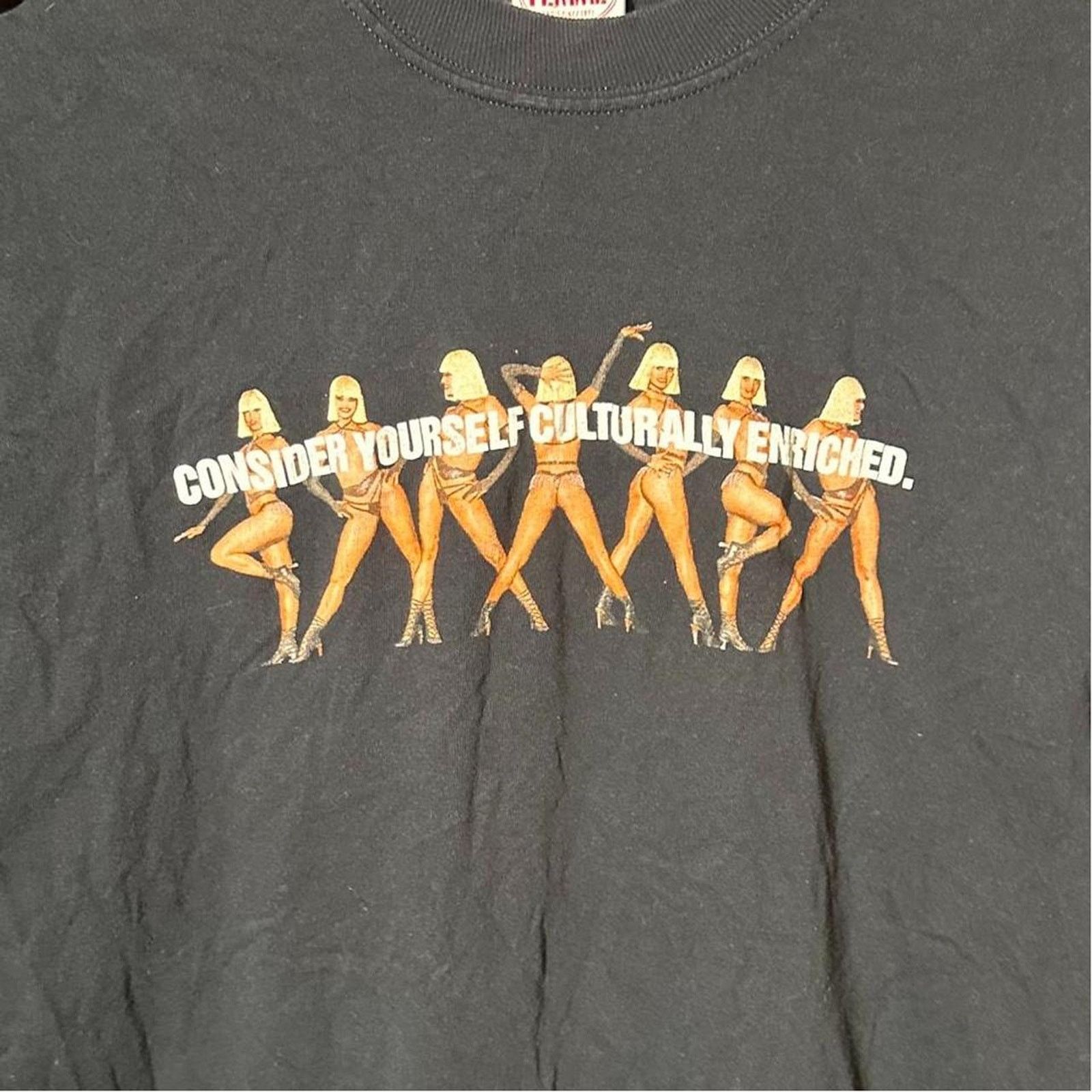Hanes Vintage 90s La Femme Las Vegas Tee Mens Large Black Shirt Size US L / EU 52-54 / 3 - 2 Thumbnail