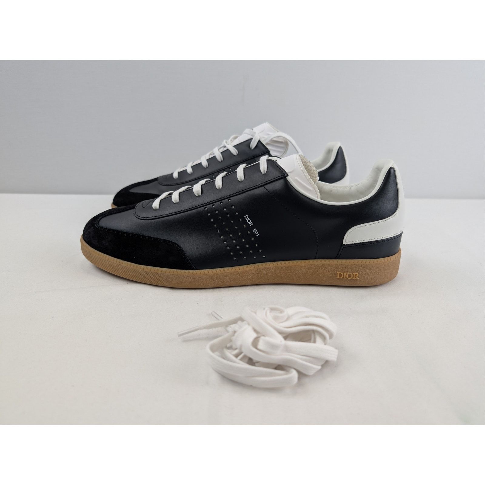 Dior o1rshd1 B01 Brown Sole Sneakers in Black/White Size US 13 / EU 46 - 10 Thumbnail
