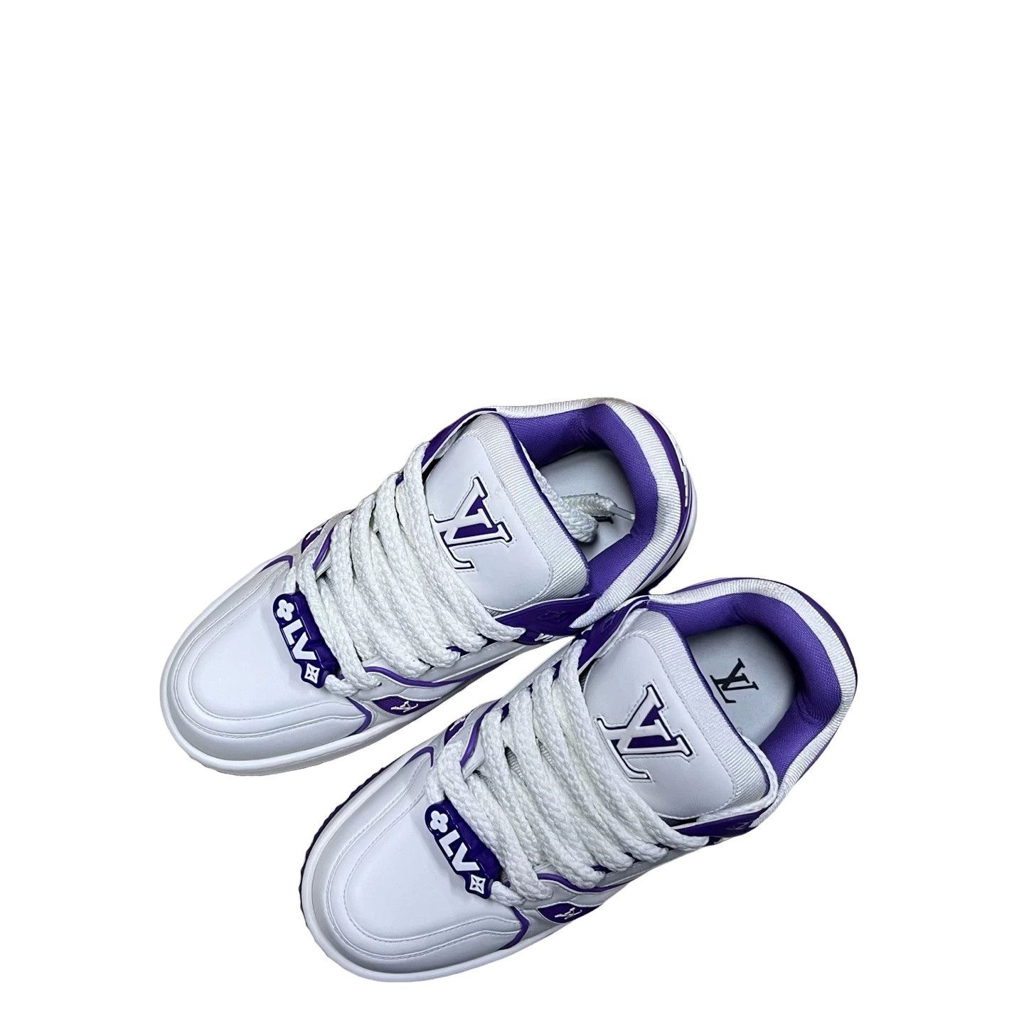 Louis Vuitton Louis Vuitton White Purple LV Trainer Sneakers 9.5 Size US 10.5 / EU 43-44 - 1 Thumbnail