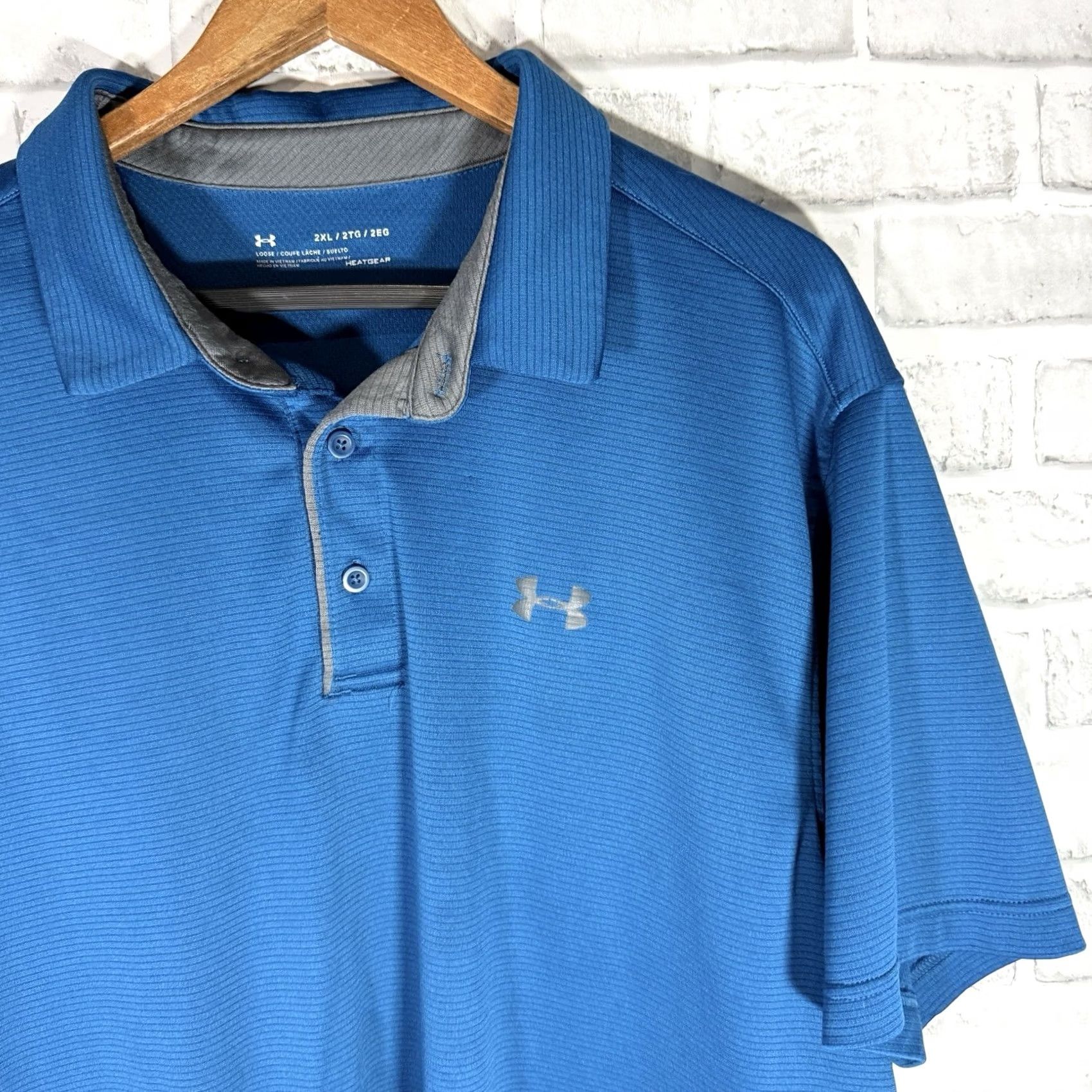 Under Armour Under Armour Polo Shirt Mens 2XL Blue Athletic Loose Short Sleeve Shirt Size US XXL / EU 58 / 5 - 2 Thumbnail
