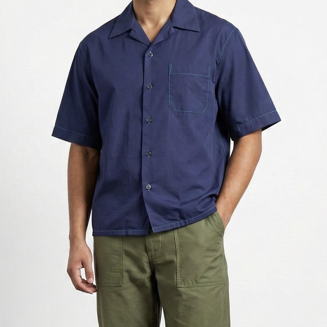 Marni × Uniqlo Uniqlo x Marni Oversized Shirt Navy Size US M / EU 48-50 / 2 - 1 Thumbnail