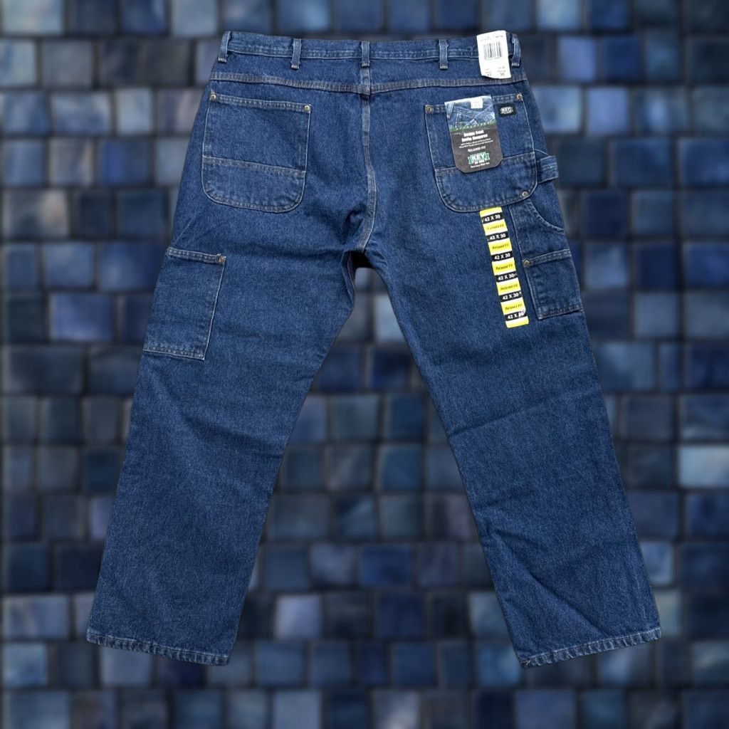 Vintage Key Jeans Relaxed Fit Double Front Carpenter Dungaree Denim 42x30 BLUE Mens 42 30 New Size US 42 / EU 58 - 1 Thumbnail