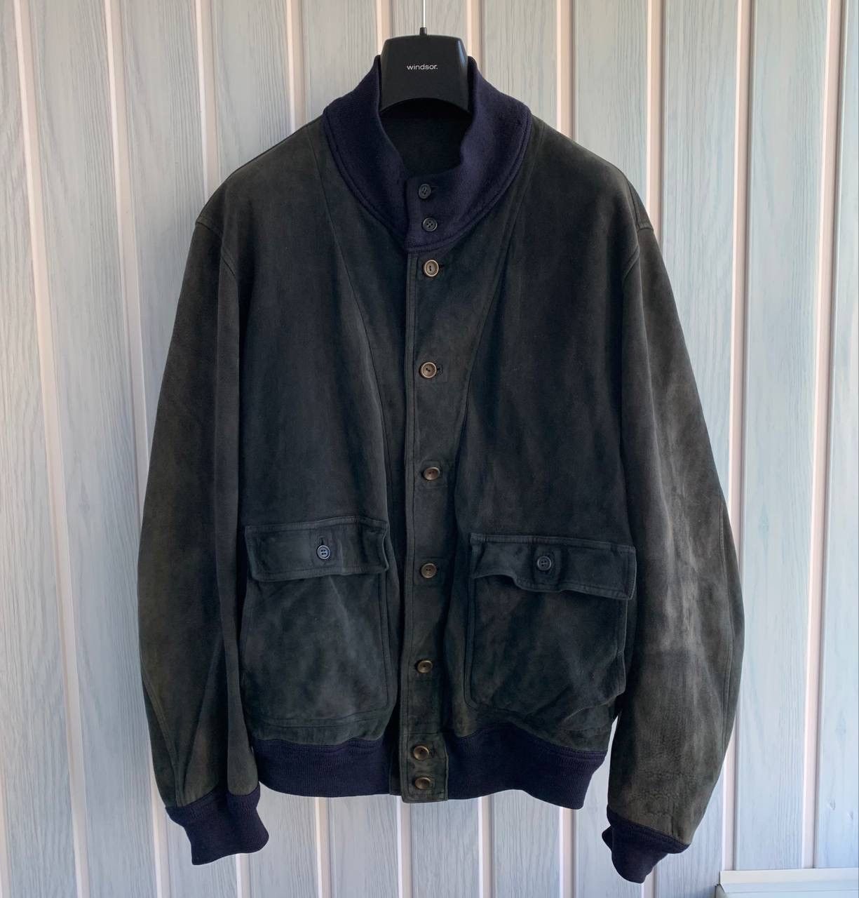 Valstar × Vintage Vintage Valstar Milano Navy Suede Leather Bomber Jacket Size US M / EU 48-50 / 2 - 4 Thumbnail