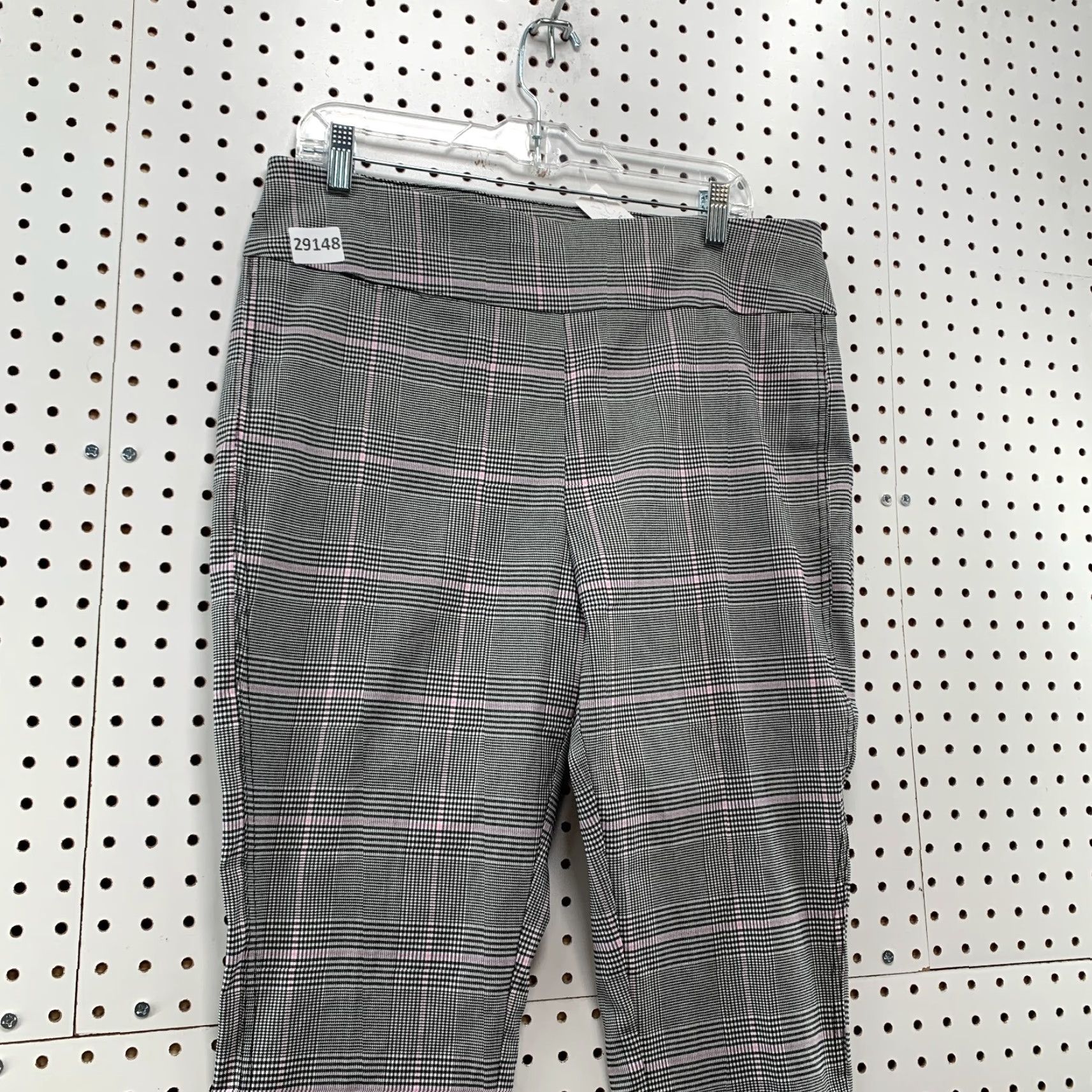 Vintage VINTAGE New York & Co Women XL Tapered Leg Trouser Pants Plaid Black Pink 34x27 Size 40" / US 18 - 5 Thumbnail