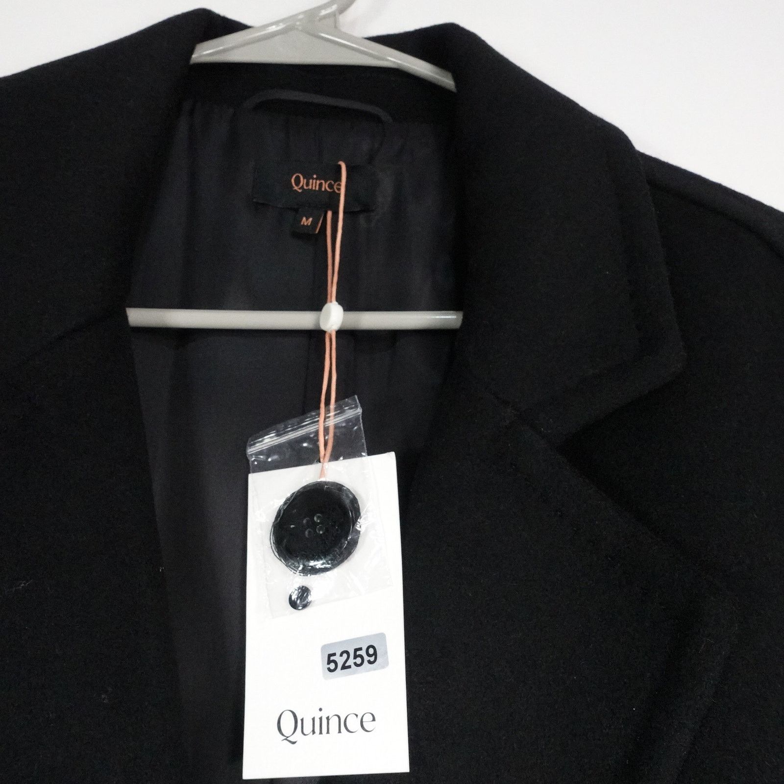 Quince Quince M Black Italian Wool Double-Breasted Slouch Coat Size M / US 6-8 / IT 42-44 - 10 Thumbnail