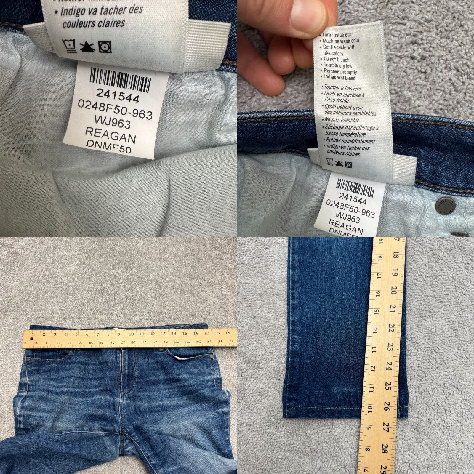 Paige Paige Skyline Jeans Womens 32 Blue Denim 5-Pocket Stretch Skinny Regular Size 24" / US 00 / IT 34 - 9 Thumbnail