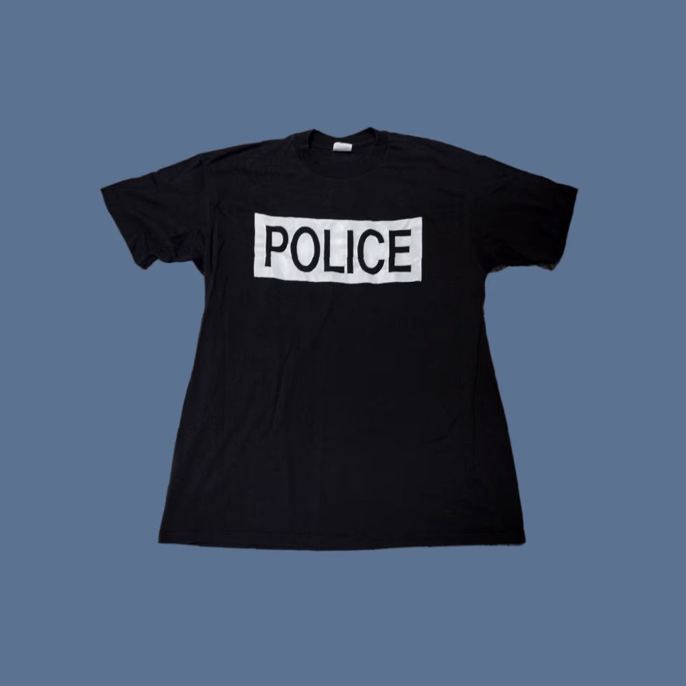 VINTAGE Drug Task Force Police Rare Retro Shirt XL Black 90s Mens Short Sleeve T-Shirt Stedman Graphic Print