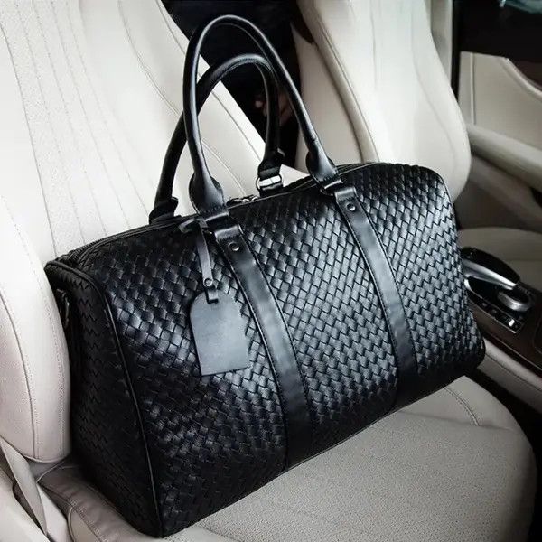 Japanese Brand Ishihara x Eri retro woven travel duffle bag pu leather Size ONE SIZE - 3 Thumbnail