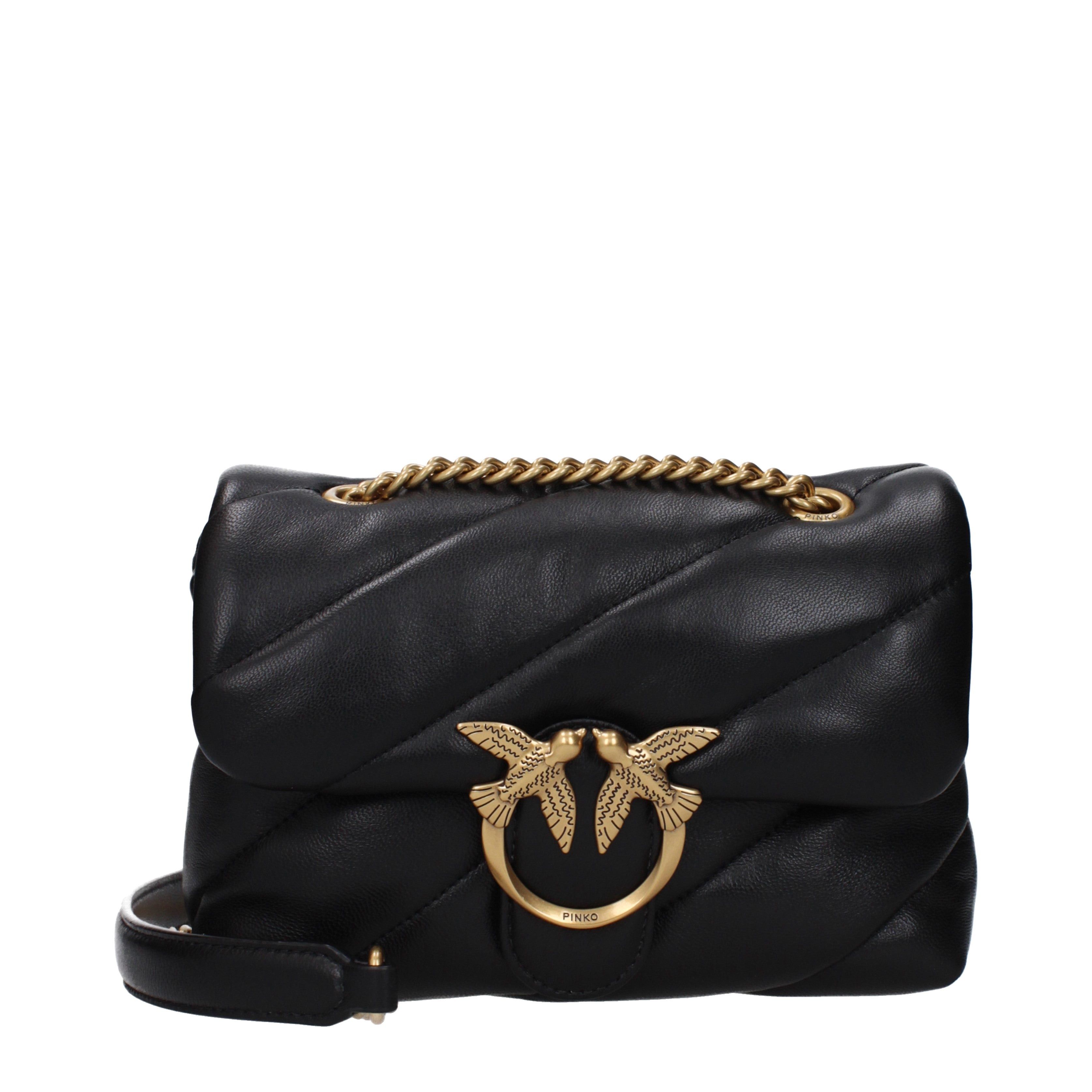 Pinko Shoulder Bag In Leather in Black, Women's