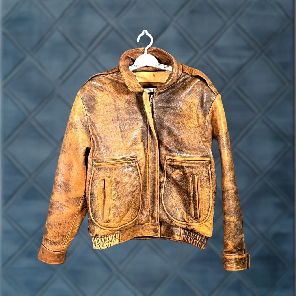 Vintage VINTAGE Zenia Western Jacket Men's 8 Brown Leather Full-Zip Cowboy Rodeo Lined Size M / US 6-8 / IT 42-44 - 1 Thumbnail