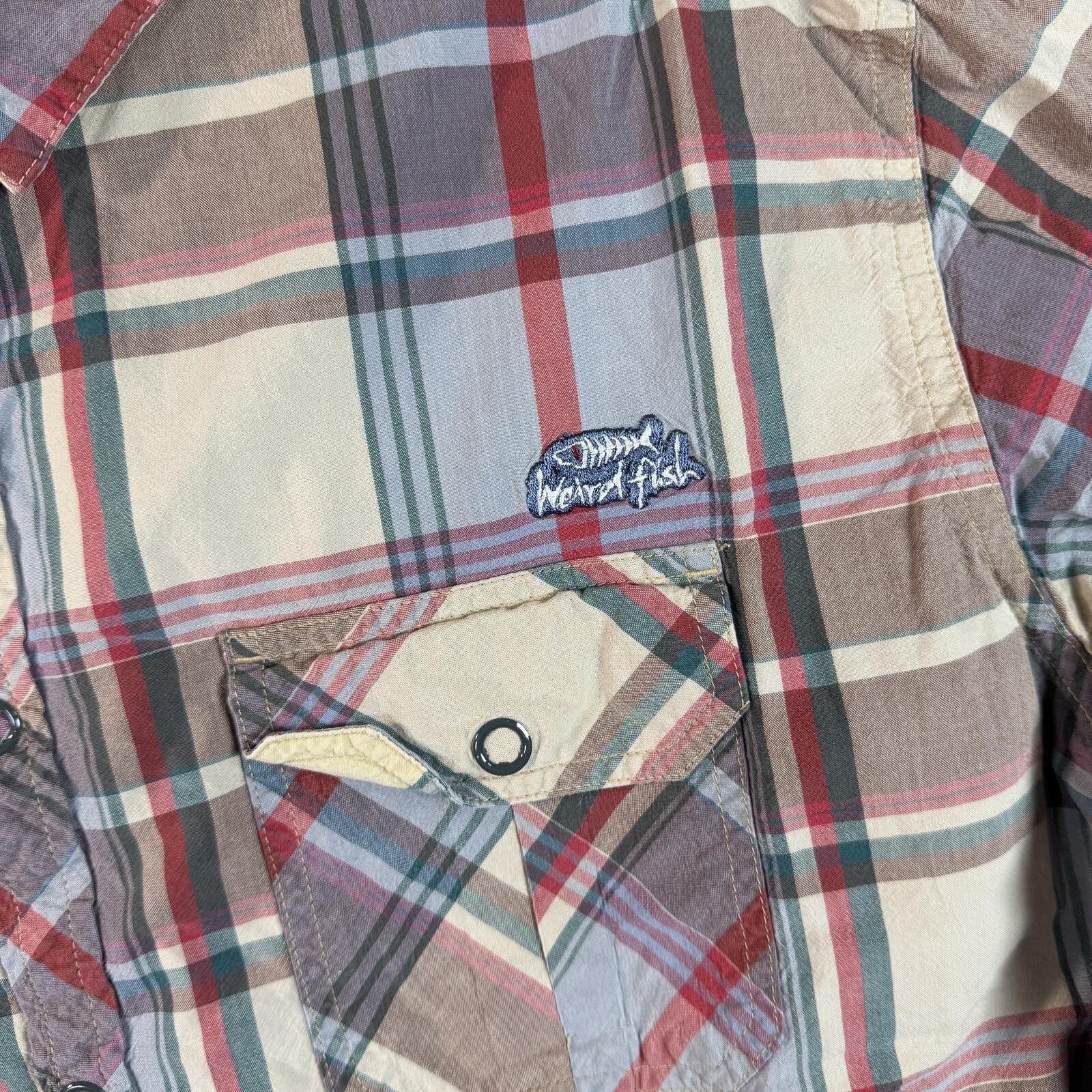 Other Weird Fish Plaid Button Up Long Sleeve Shirt 2XL Size US XXL / EU 58 / 5 - 2 Thumbnail